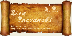 Miša Mačvanski vizit kartica